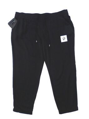 Old Navy Women's Black Slim Fit Elastic Waist Cropped Pocket Pants Size Large